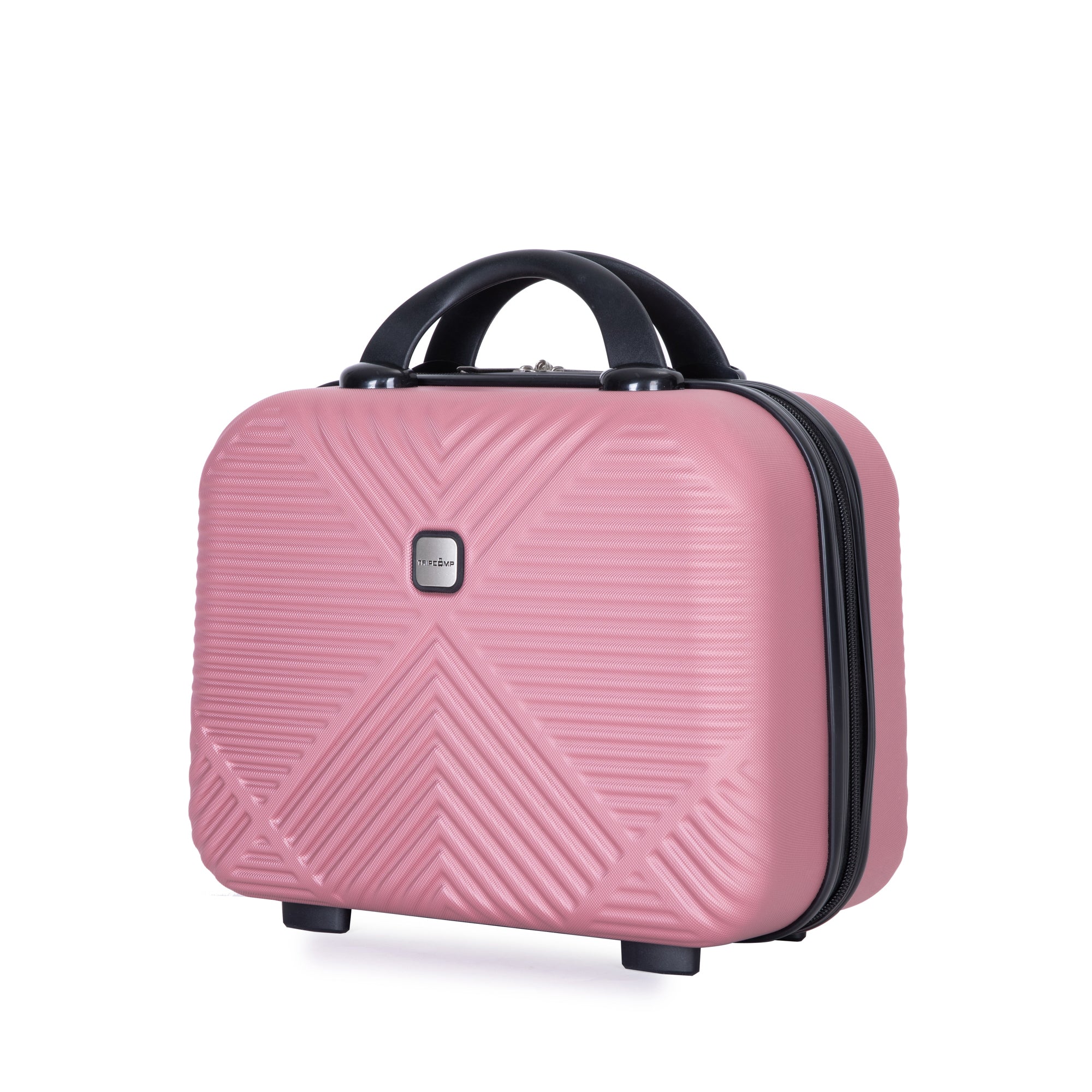 4 piece ABS lightweight suitcase, 14 inch makeup box pink-abs