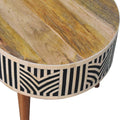 Edessa Bone Inlay Coffee Table Oak Solid Wood