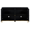 Modern Sideboard With Extra Large Storage Space With Metal Handles And Support Legs For Living Room And Dining Room Black Black Mdf