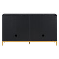 Modern Sideboard With Extra Large Storage Space With Metal Handles And Support Legs For Living Room And Dining Room Black Black Mdf