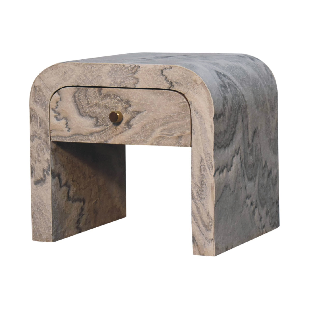 Nouveau Bedside Marble Solid Wood