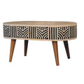 Edessa Bone Inlay Coffee Table Oak Solid Wood