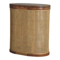 Larissa Lid Up Storage Stool Oak Wood Rattan