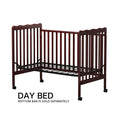 3 In 1 Convertible Crib In Espresso, Made Of Sustainable Pinewood, Non Toxic Finish, Comes With Locking Wheels, Wooden Nursery Furniture Espresso Wood