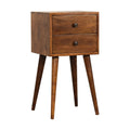 Mini 2 Drawer Chestnut Bedside Chestnut Solid Wood