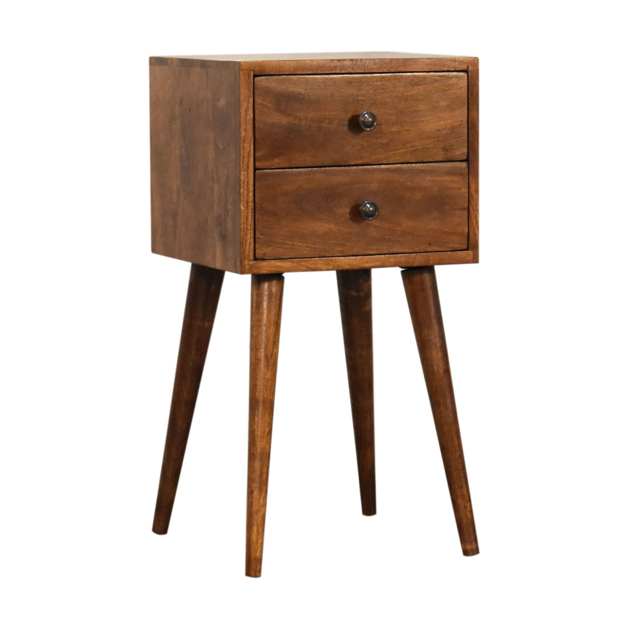 Mini 2 Drawer Chestnut Bedside Chestnut Solid Wood