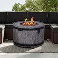 S Product Faux Wood Grain Gas Fire Pit Table, Create A Wild Joy Resort On Your Patio With This Fire Pit Table Antique Black Garden & Outdoor American Design Magnesium Oxide