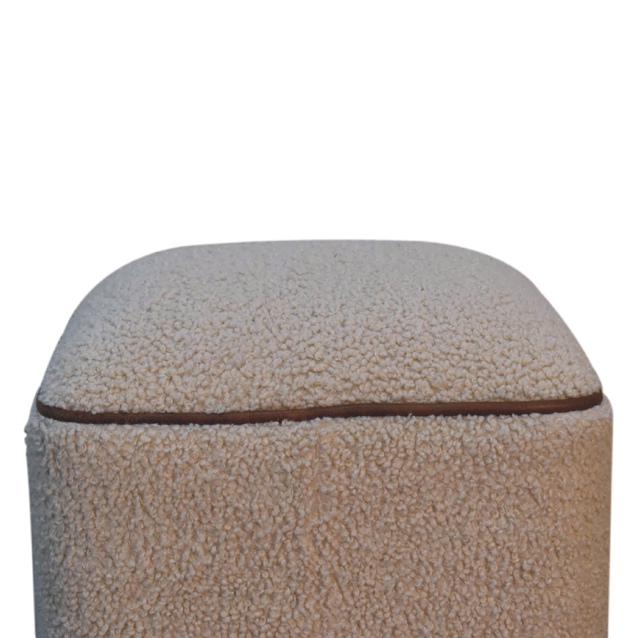 Serenity Footstool With Ball Feet Cream Foam Wood Fabric