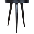 Carbon Black Rattan End Table Black Wood Rattan