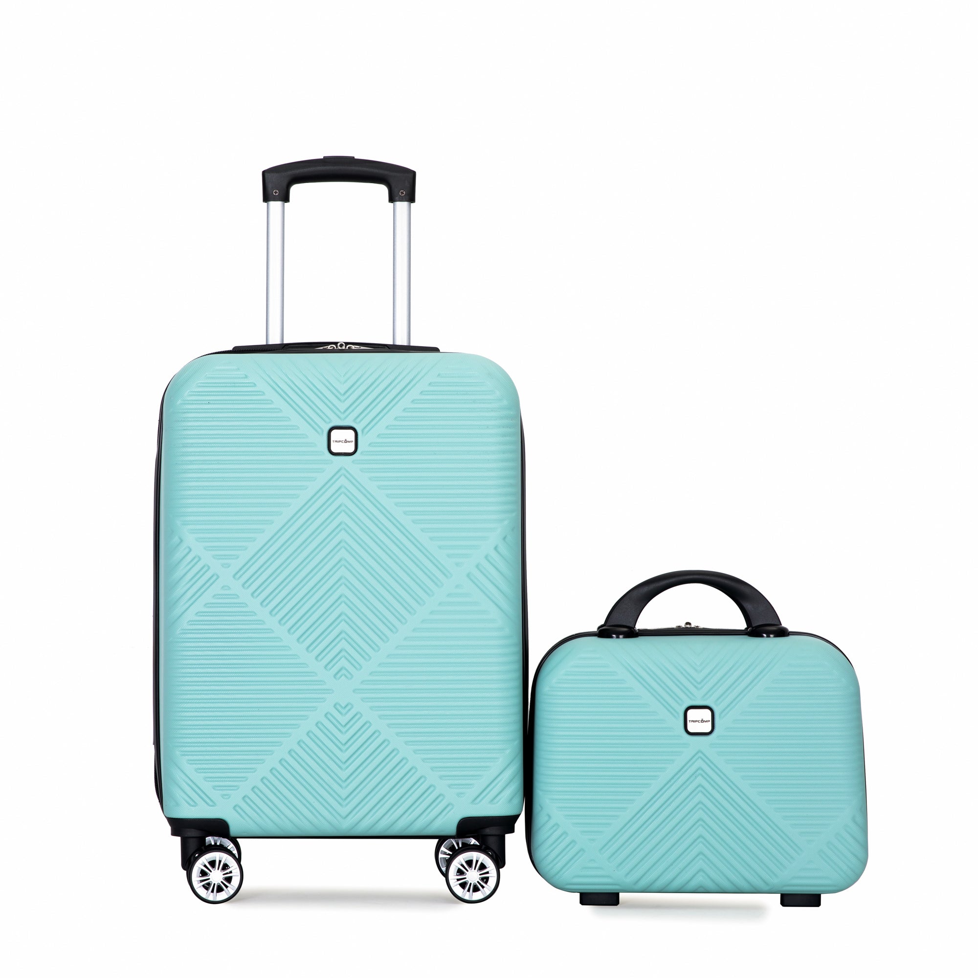 2Piece Luggage Sets ABS Lightweight Suitcase , Spinner light blue-abs
