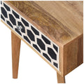 Bone Inlay Tapered Bedside Oak Solid Wood