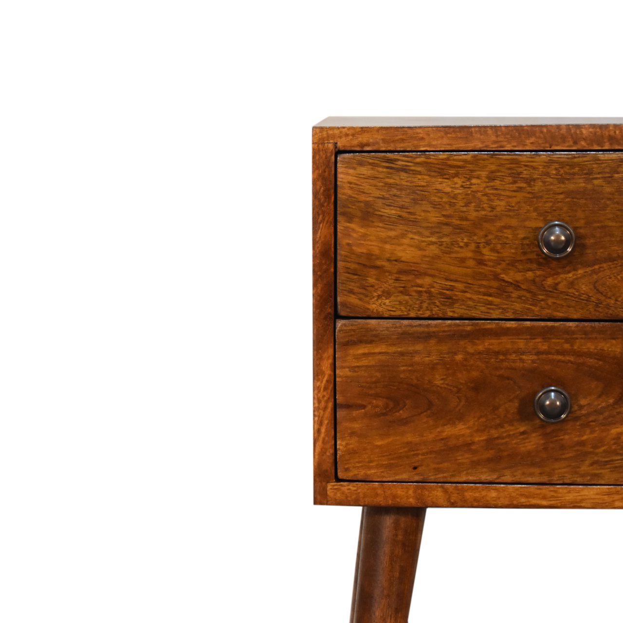 Mini 2 Drawer Chestnut Bedside Chestnut Solid Wood