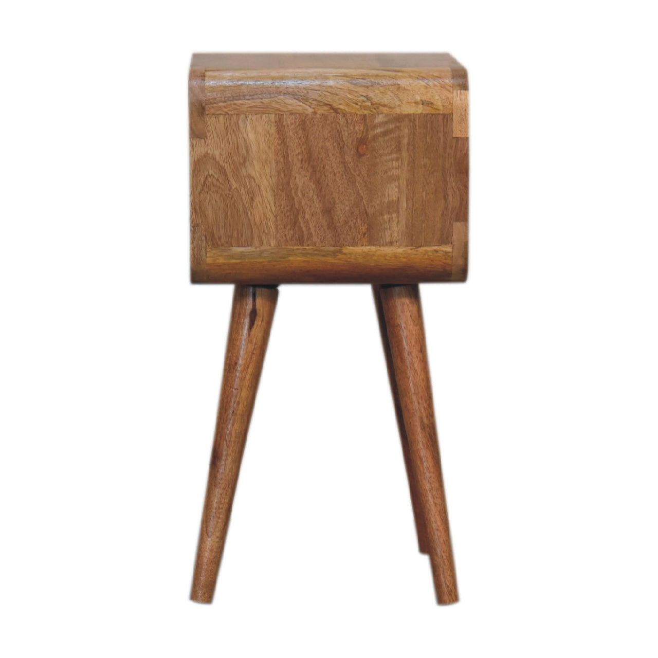 Mini Curved Open Bedside Brown Oak Light Brown With Legs Classic,Contemporary Mango Solid Wood Oak Wood Solid Wood