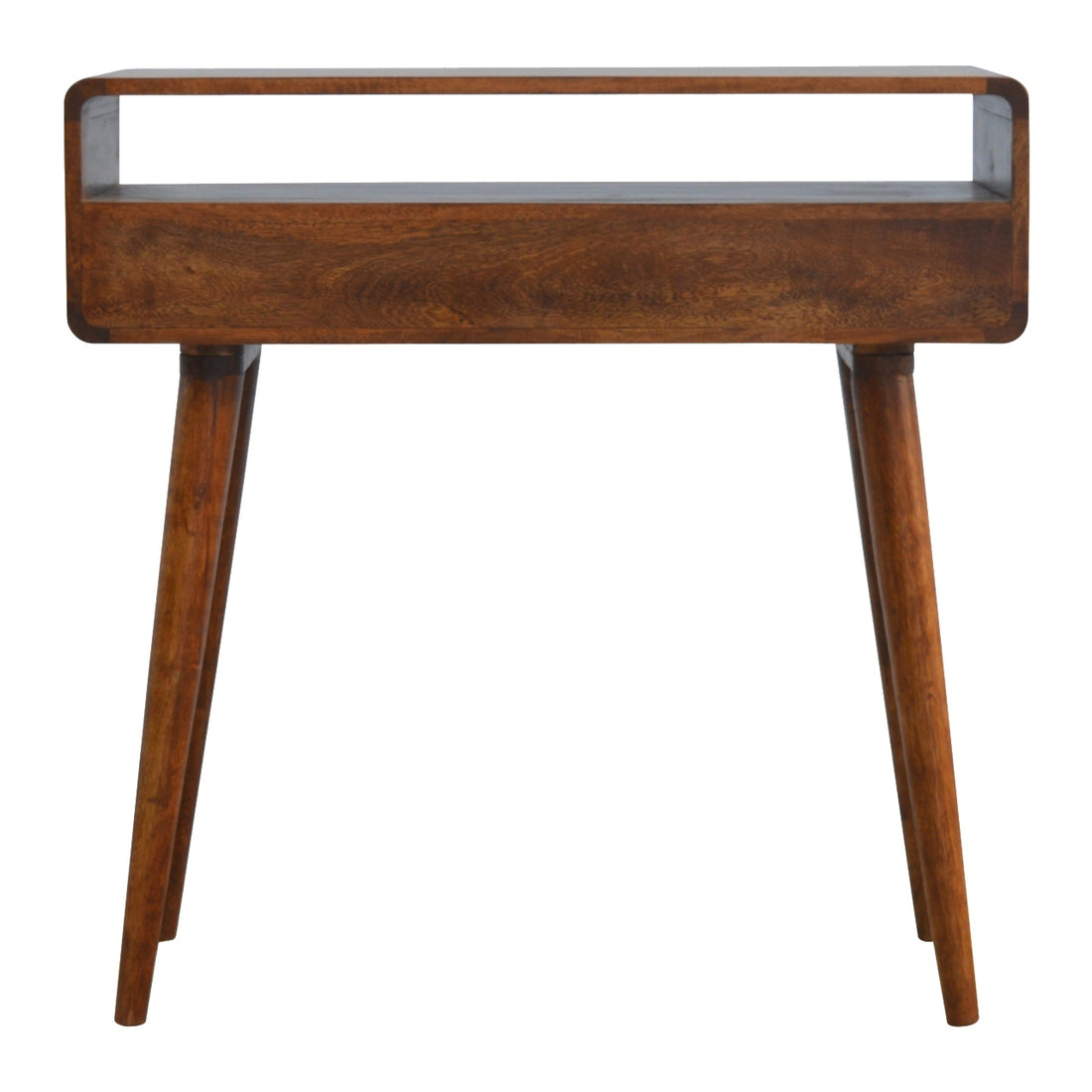 Curved Chestnut Console Table Chestnut Solid Wood