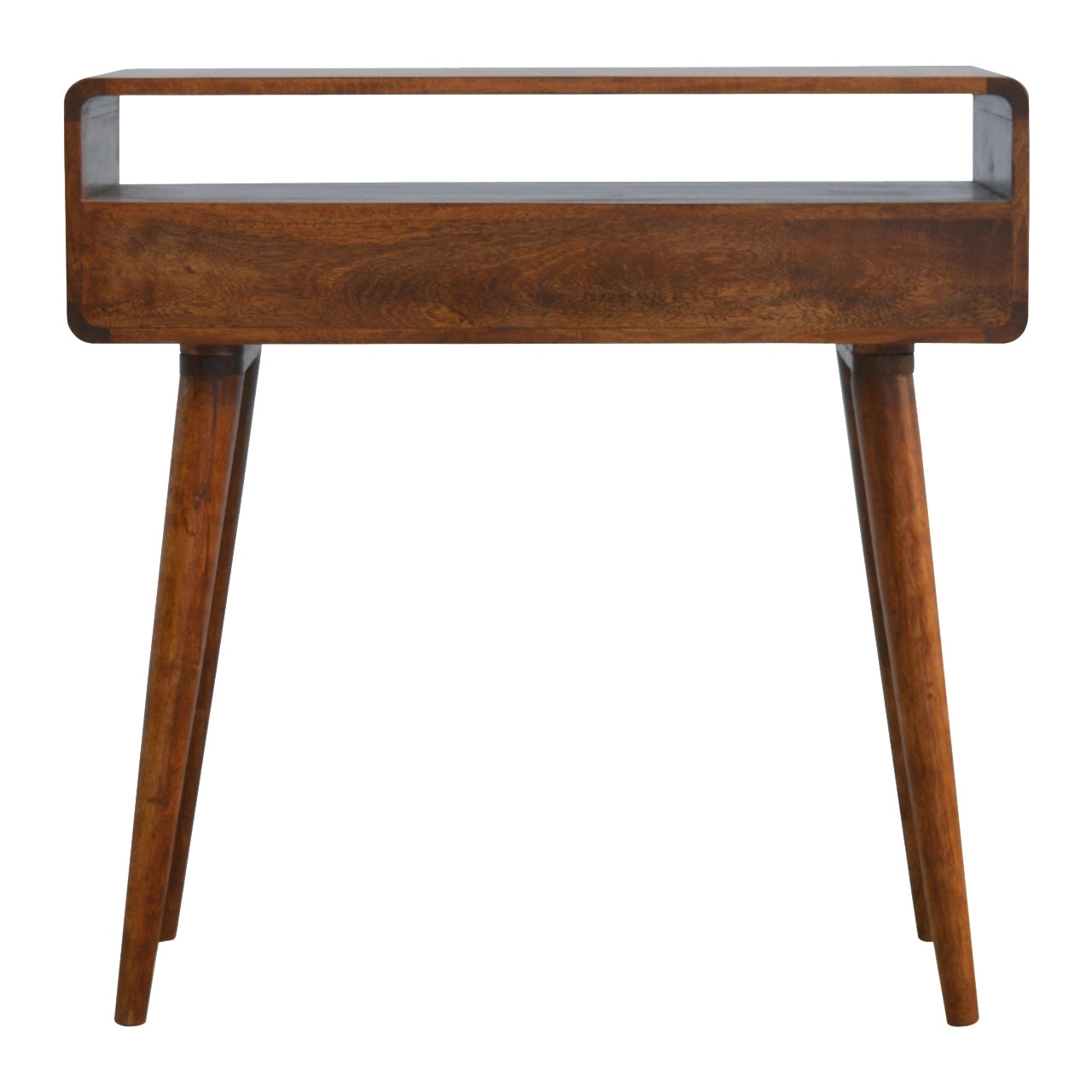 Curved Chestnut Console Table Chestnut Solid Wood