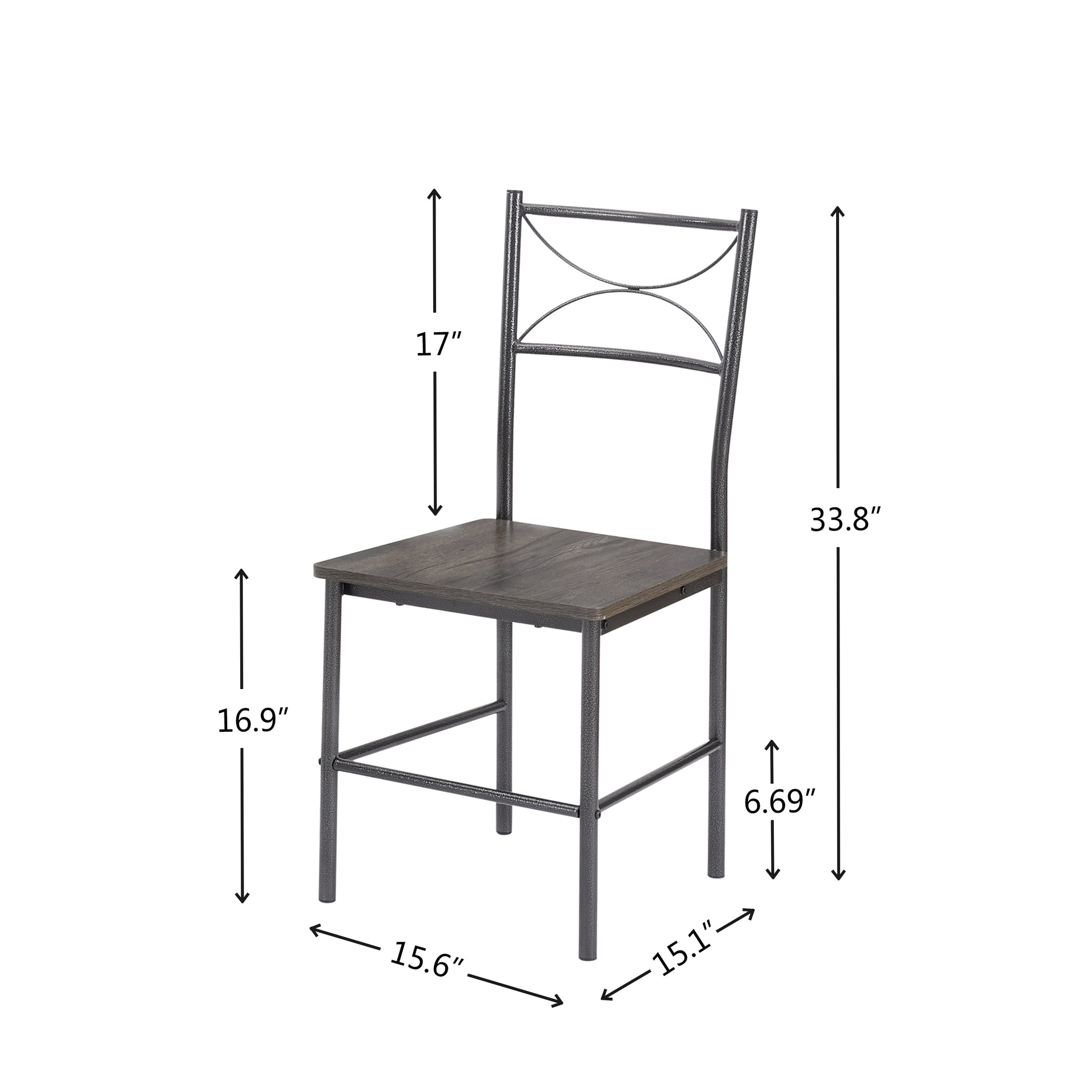 3 Piece Kitchen Dining Room Table Set Grey Chair Grey Gray Dining Room American Design,American Traditional,Antique Metal & Wood Metal & Wood