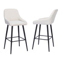 Elegant Lifestyle Modern Bar Stools,Velvet Upholstered Barstools With Back,Set Of 2 Bar Chairs For Kitchen Living Room Metal White Dining Room Powder Coated Sponge Wipe Clean Rectangular Modern Bar Stools Set Of 2 Fabric Metal