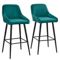 Elegant Lifestyle Modern Bar Stools,Velvet Upholstered Barstools With Back,Set Of 2 Bar Chairs For Kitchen Living Room Metal Green Dining Room Powder Coated Sponge Wipe Clean Rectangular Modern Bar Stools Set Of 2 Fabric Metal