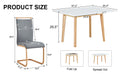 Stone Burning Tabletop With Rubber Wooden Legs, Foldable Computer Desk, Foldable Office Desk, 4 Modern Pu Leather High Back Cushion Side Chair With Wood Grain Metal Legs. Zd 1545C 1162 White Sintered Stone