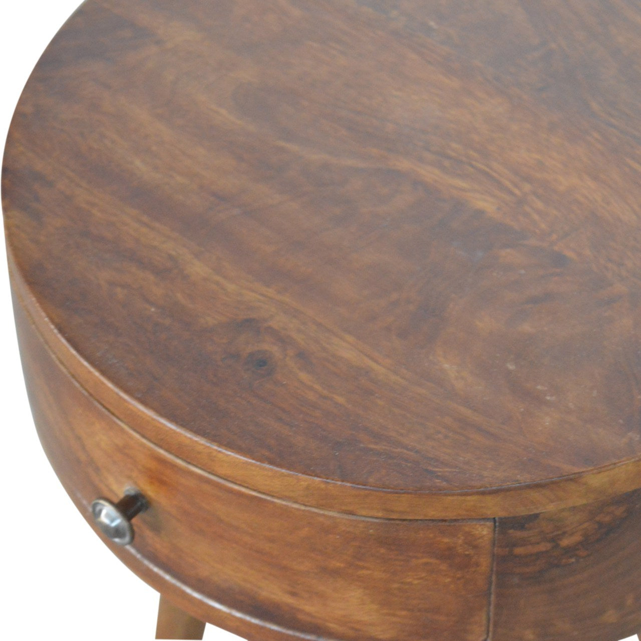 Nordic Chestnut Circular Bedside Chestnut Solid Wood