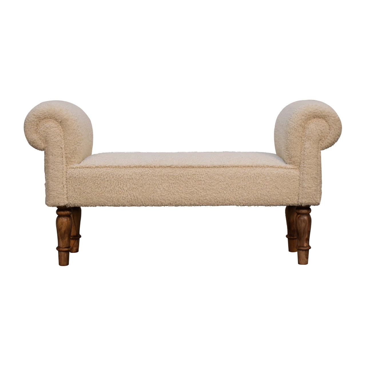 Boucle Cream Bench Cream Foam Wood Fabric