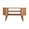 Stripe Media Unit Oak Solid Wood