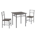 3 Piece Kitchen Dining Room Table Set Grey Chair Grey Gray Dining Room American Design,American Traditional,Antique Metal & Wood Metal & Wood