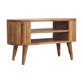 Stripe Media Unit Oak Solid Wood