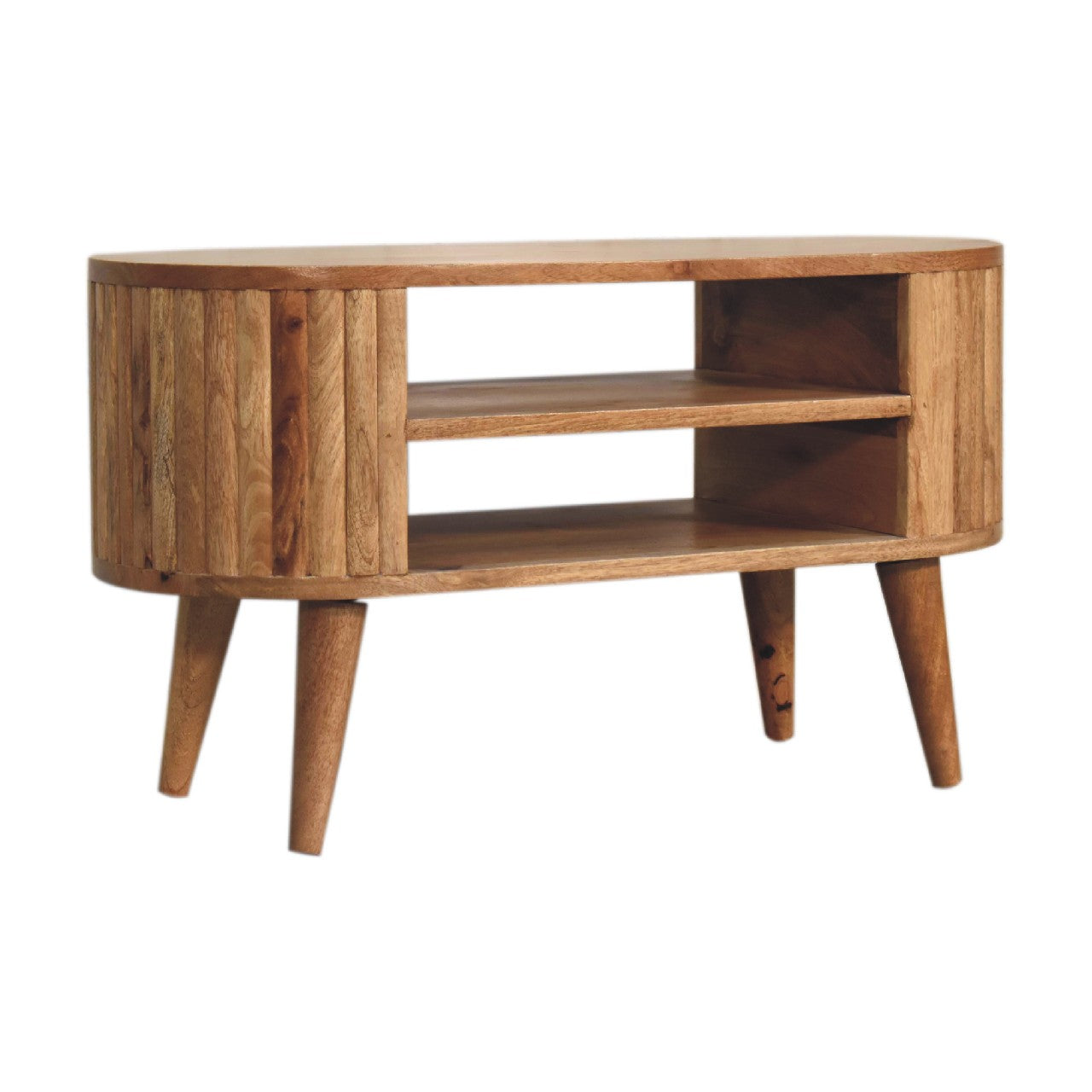 Stripe Media Unit Oak Solid Wood