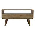 Curved Oak Ish Media Unit Oak Solid Wood