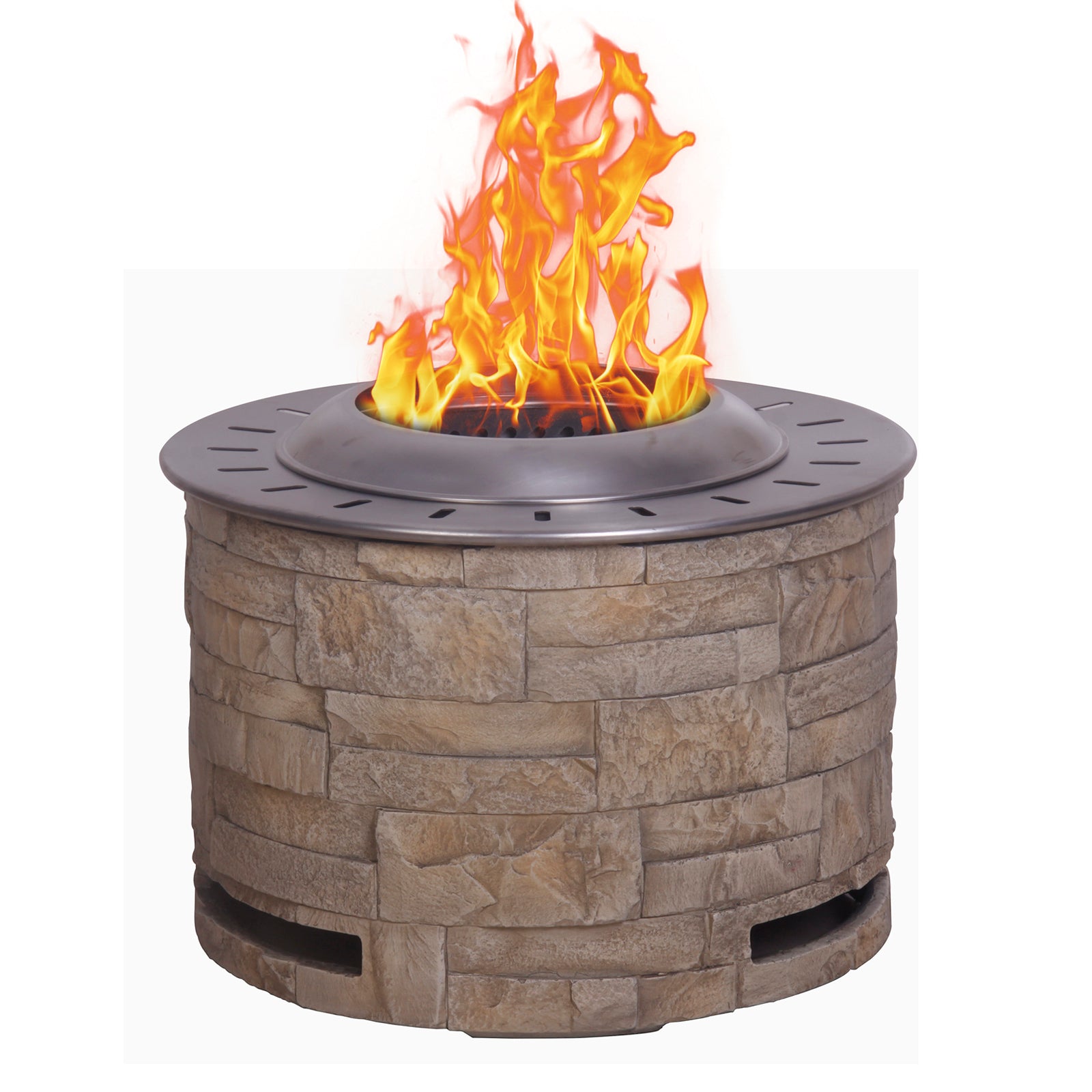 Stackstone Look Smokeless Firepit With Wood Pellet Twig Wood As The Fuel Yellow Garden & Outdoor American Design Magnesium Oxide