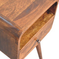 Mini Chestnut Curve Open Bedside Chestnut Solid Wood