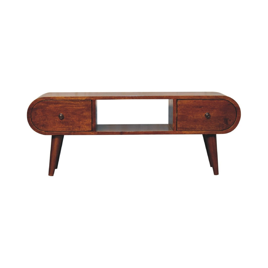 Chestnut Circular Tv Unit Chestnut Solid Wood