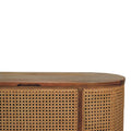 Larrisa Rounded Lid Up Blanket Box Oak Wood Rattan