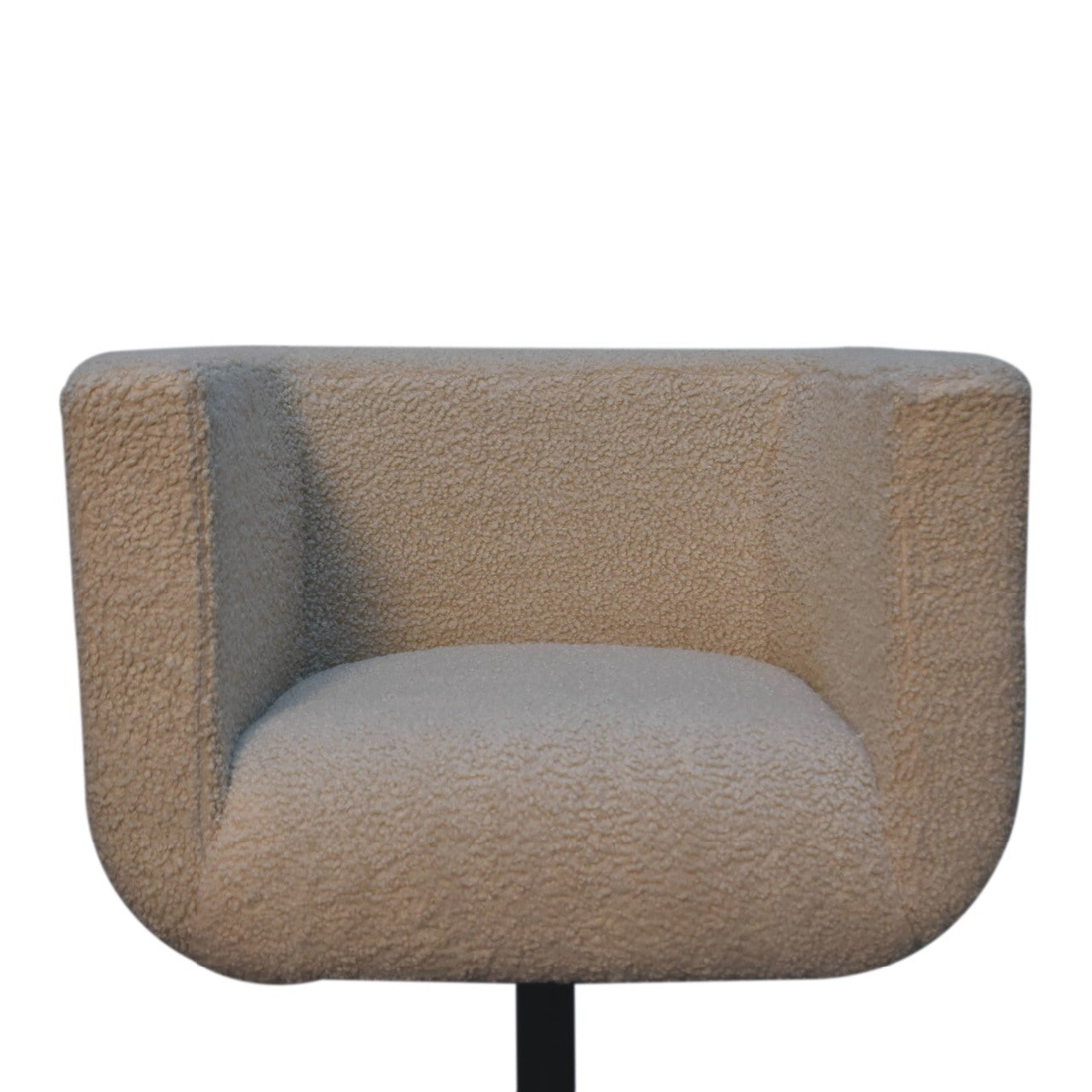 Cream Boucle Swivel Chair Cream Foam Wood Fabric