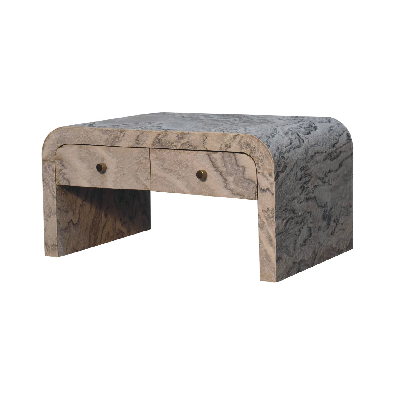 Nouveau Coffee Table Marble Solid Wood