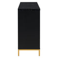 Modern Sideboard With Extra Large Storage Space With Metal Handles And Support Legs For Living Room And Dining Room Black Black Mdf