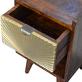 Mini Manila Gold 1 Drawer Bedside Chestnut Wood Metal