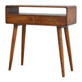 Curved Chestnut Console Table Chestnut Solid Wood