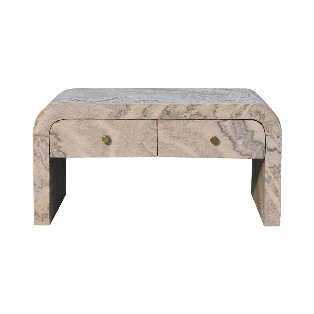 Nouveau Coffee Table Marble Solid Wood