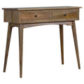 Hallway 2 Drawer Console Table Oak Solid Wood