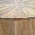 Round Wooden Coffee Table Chestnut Solid Wood