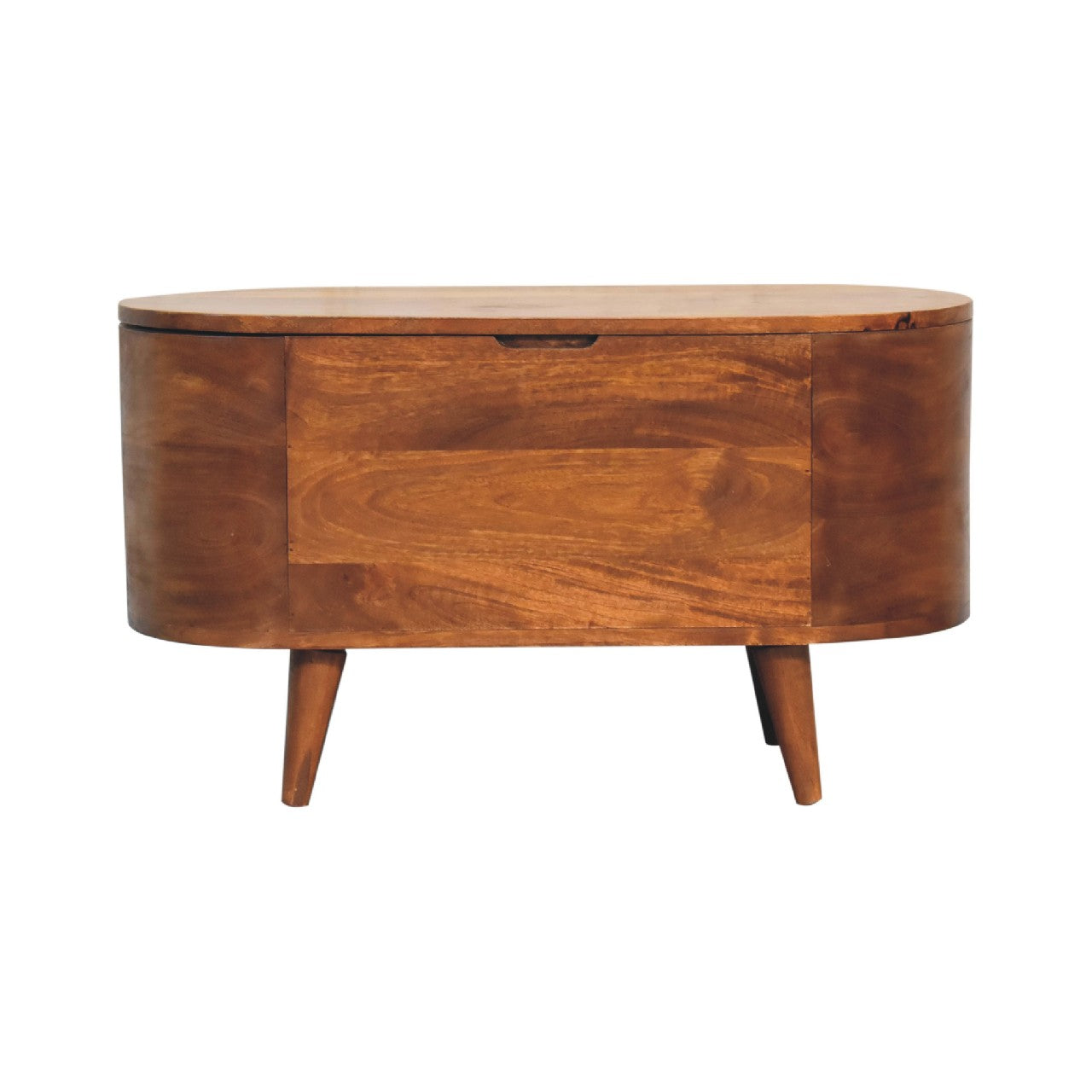 Chestnut Rounded Lid Up Blanket Box Chestnut Solid Wood