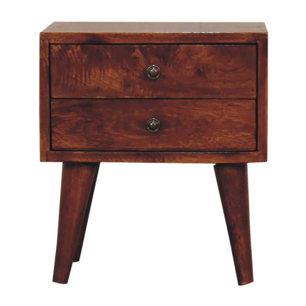 Mini Chestnut Modern Bedside Chestnut Solid Wood