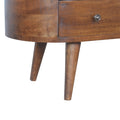 Chestnut Rounded Entertainment Unit Chestnut Solid Wood