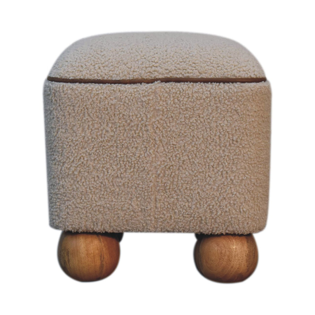 Serenity Footstool With Ball Feet Cream Foam Wood Fabric