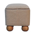 Serenity Footstool With Ball Feet Cream Foam Wood Fabric