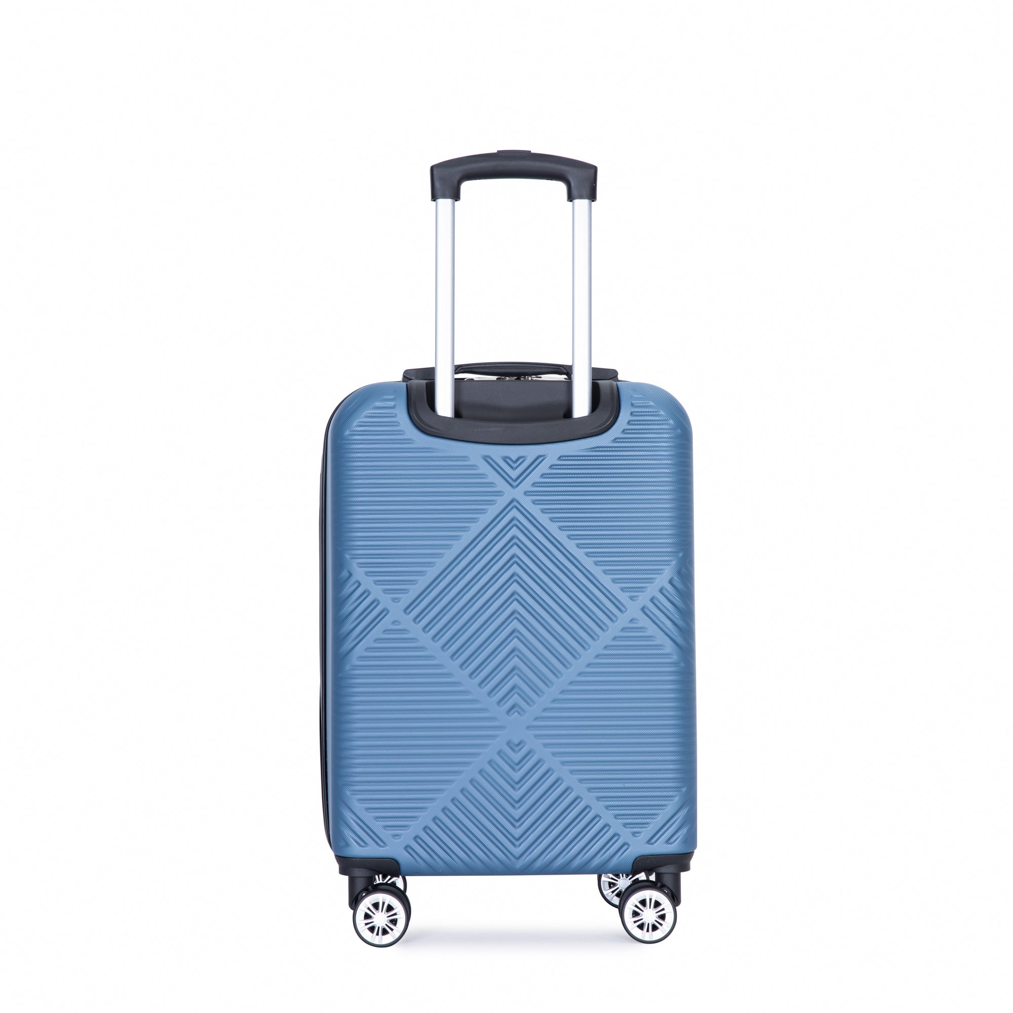4 piece ABS lightweight suitcase, 14 inch makeup box blue-abs