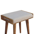 Boucle Cream Tray Style Footstool Oak Foam Wood Fabric