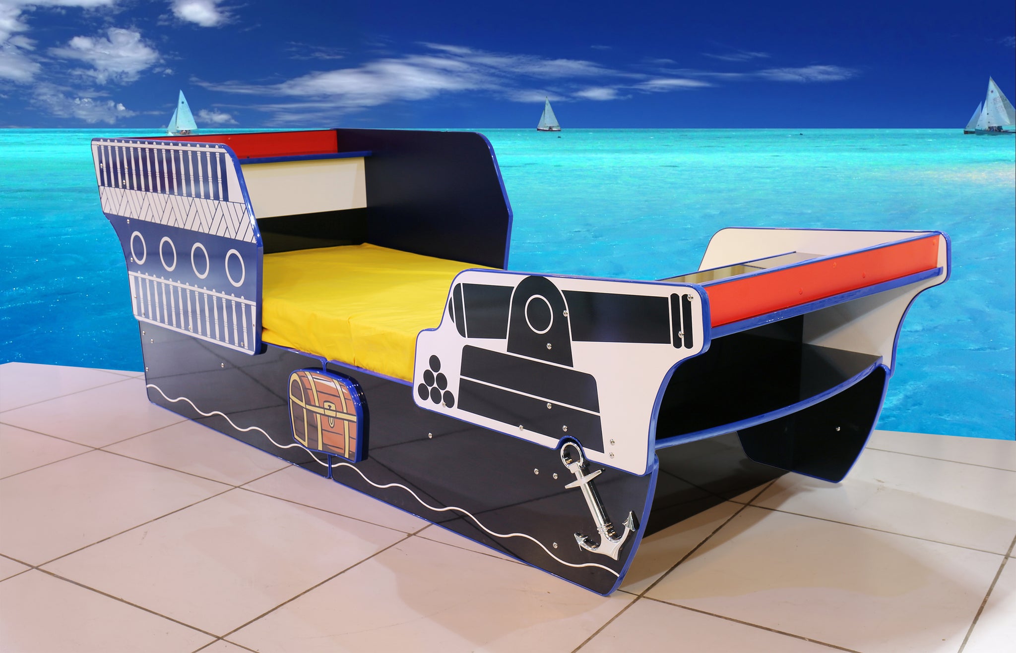 Pirate Bed Twin Blue Mdf